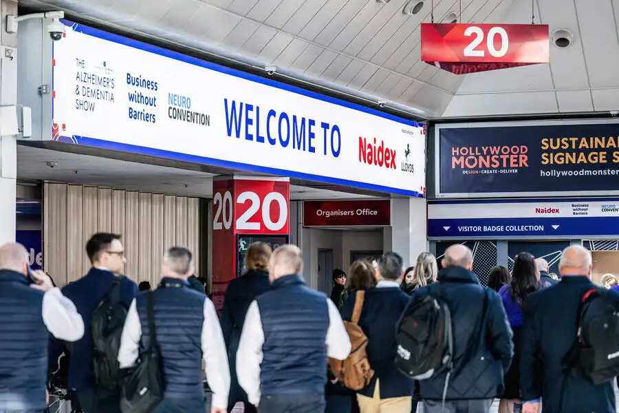 Crowd of people attending Naidex